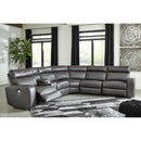  Signature Design by Ashley Samperstone Power Reclining Leather Look 6 pc Sectional 5520358/5520357/5520319/5520377/5520346/5520362 IMAGE 3