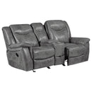 Coaster Furniture Conrad Reclining Leatherette Loveseat with Console 650355 IMAGE 2