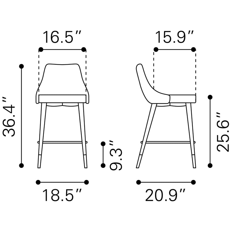 Zuo Piccolo Counter Height Dining Chair 101094 IMAGE 8