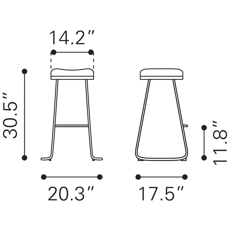 Zuo Bree Pub Height Stool 101265 IMAGE 11
