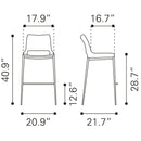 Zuo Ace Pub Height Dining Chair 101284 IMAGE 9