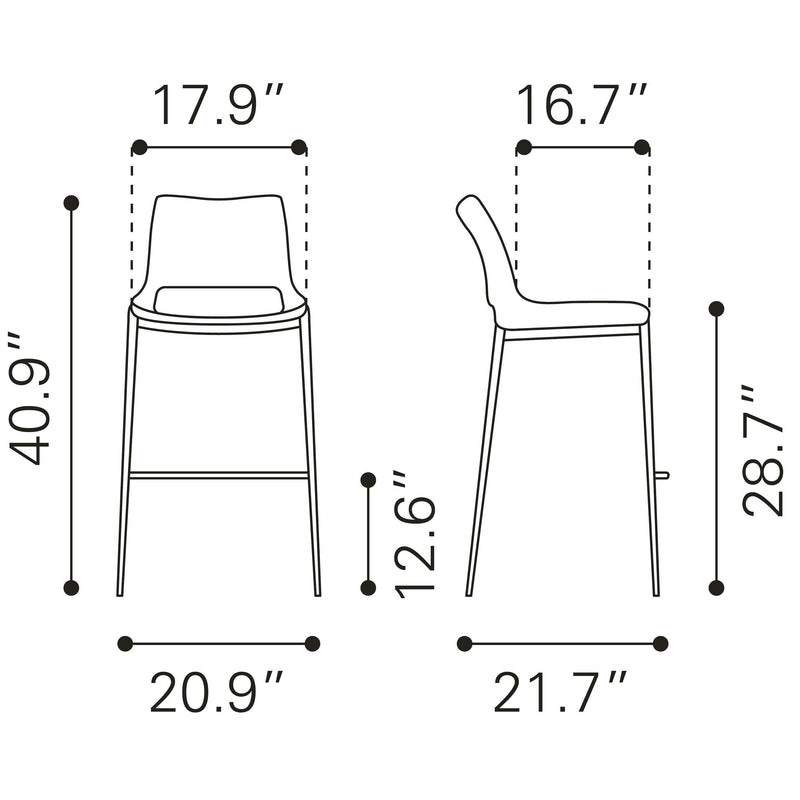 Zuo Ace Pub Height Dining Chair 101285 IMAGE 9