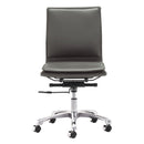  Zuo Lider Plus 215233 Armless Office Chair - Grey IMAGE 3