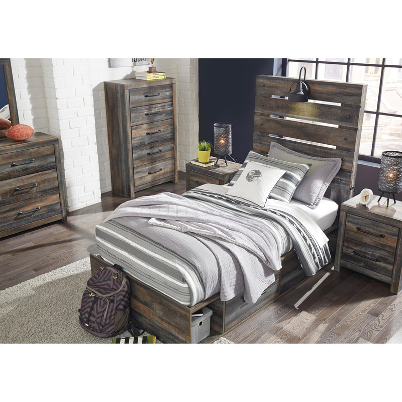 Signature Design by Ashley Drystan B211B11 Twin Panel Bed with 4 Storage Drawers IMAGE 5