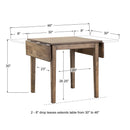 Winners Only Carmel DC33046R 46" Leg Table w/ 2-8" Drop Leaves - Rustic Brown IMAGE 3