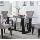 Winners Only Encore Dining Table with Glass Top and Trestle Base DE14070E IMAGE 1