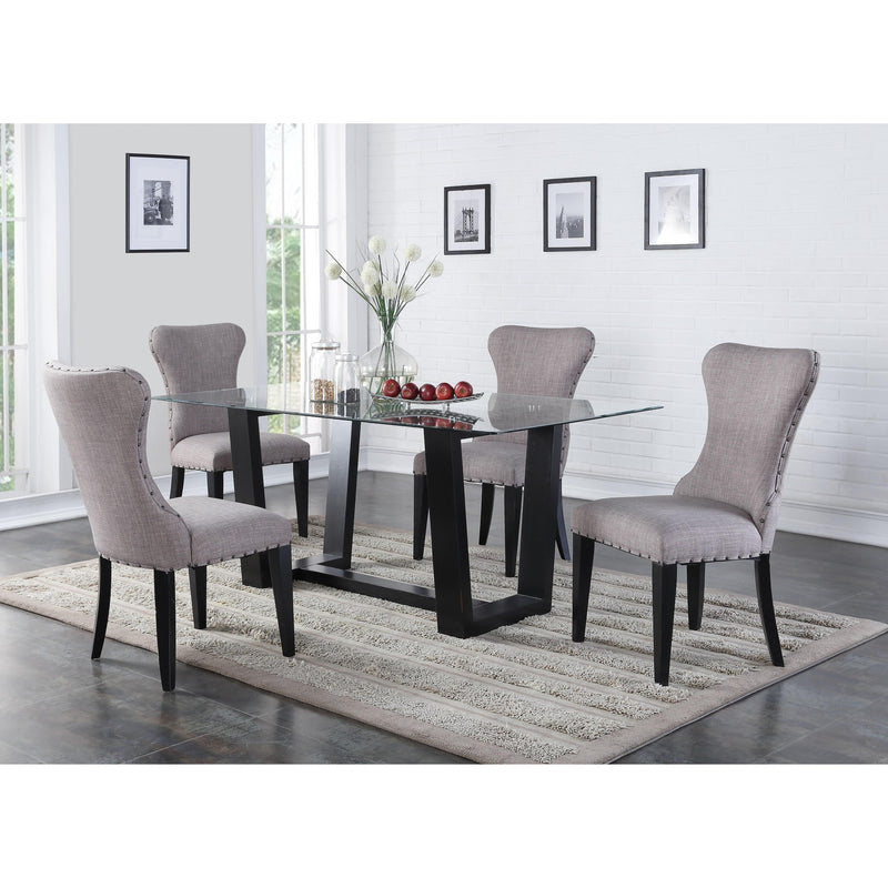 Winners Only Encore Dining Table with Glass Top and Trestle Base DE14070E IMAGE 2