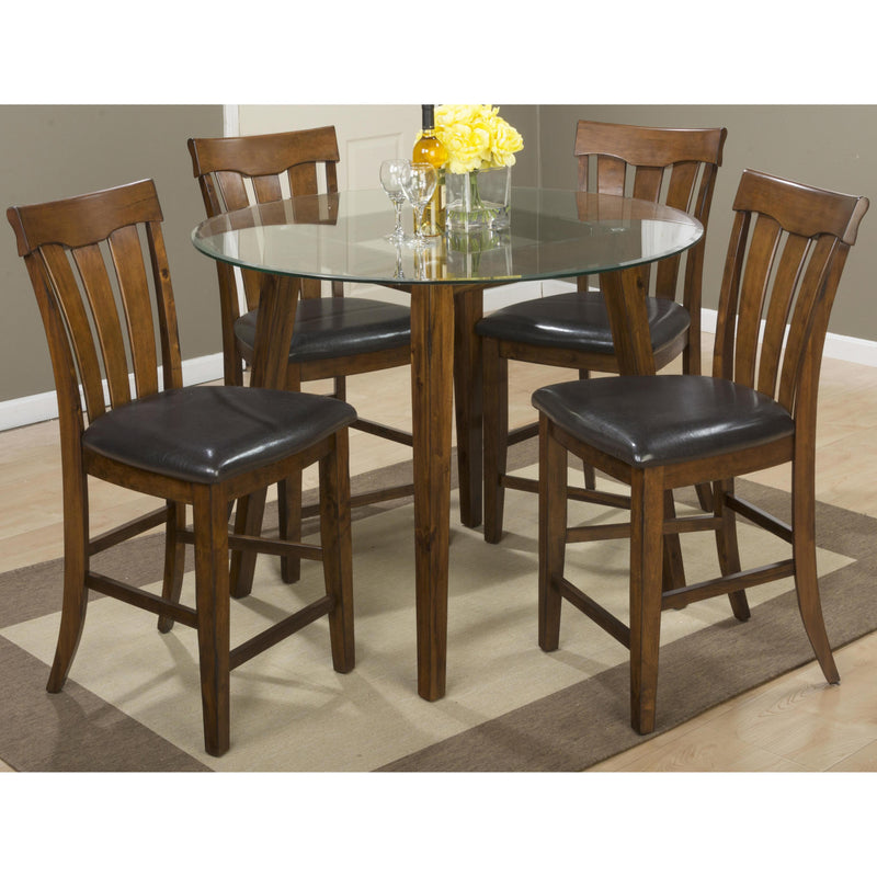 Jofran Round Plantation Counter Height Dining Table with Glass Top 505-50B/G-48RD IMAGE 3