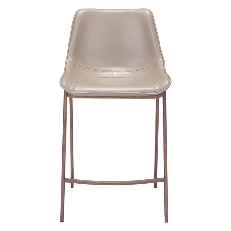 Zuo Magnus 101410 Counter Stool - Brown & Walnut IMAGE 3