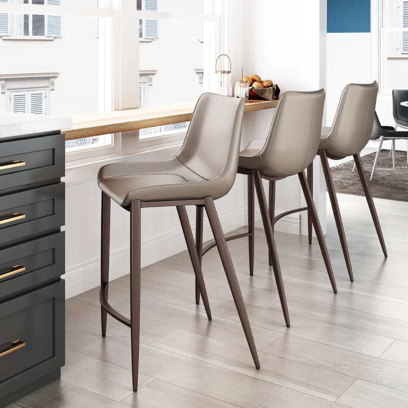 Zuo Magnus 101410 Counter Stool - Brown & Walnut IMAGE 7