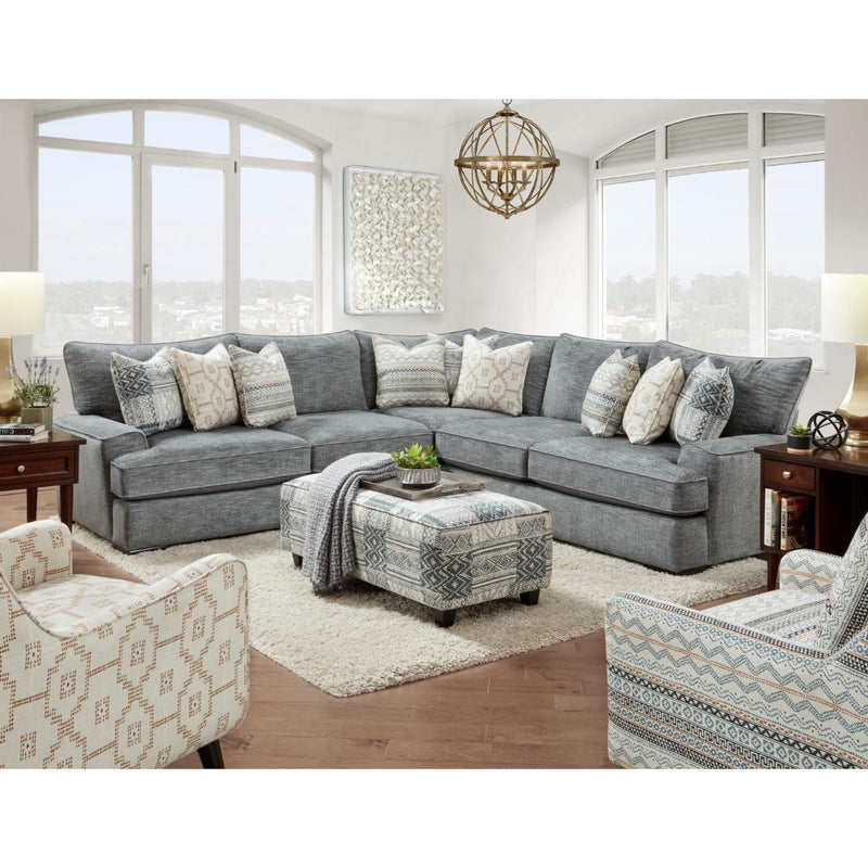 Fusion Furniture Fabric 3 pc Sectional 2000 HANDWOVEN SLATE/2001 HANDWOVEN SLATE/2005 HANDWOVEN SLATE IMAGE 2