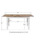 Winners Only Pacifica DP53667 66" Leg Table w/ 15" Butterfly Leaf IMAGE 4