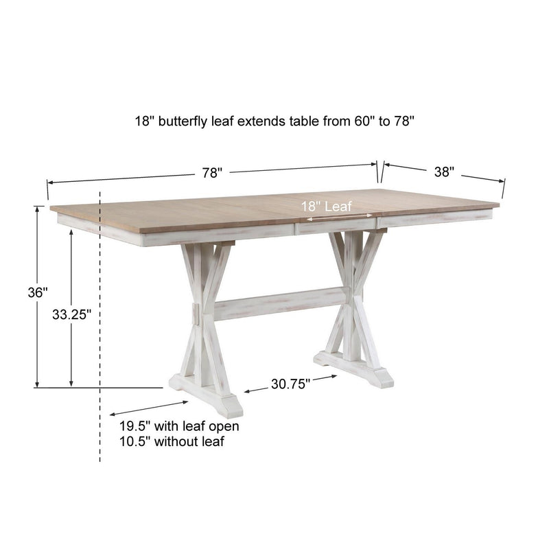 Winners Only Prescott DPRT13878 78" Tall Table w/ 18" Butterfly Leaf IMAGE 3