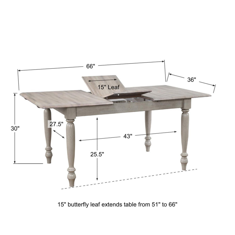 Winners Only Ridgewood DR23667 66" Leg Table w/ 15" Butterfly Leaf IMAGE 5