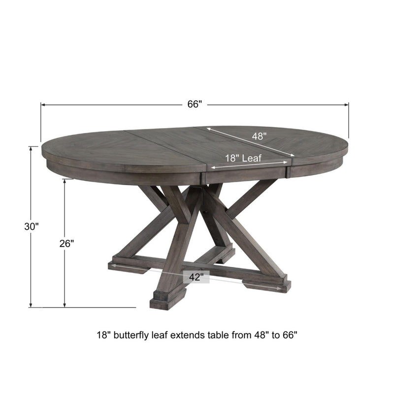 Winners Only Stratford DS34866 66" Round Table w/ 18" Butterfly Leaf IMAGE 4