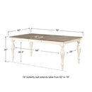 Winners Only Torrance DT34078GP 78" Leg Table w/ 18" Butterfly Leaf - White IMAGE 4