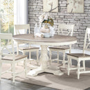 Winners Only Torrance DT34866GP 66" Pedestal Table w/ 18" Leaf - White IMAGE 4