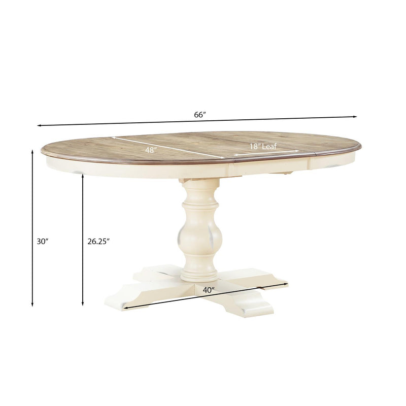 Winners Only Torrance DT34866GP 66" Pedestal Table w/ 18" Leaf - White IMAGE 5