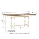 Winners Only Torrance DTT33684GP 84" Tall Table w/ 18" Leaf - White IMAGE 3