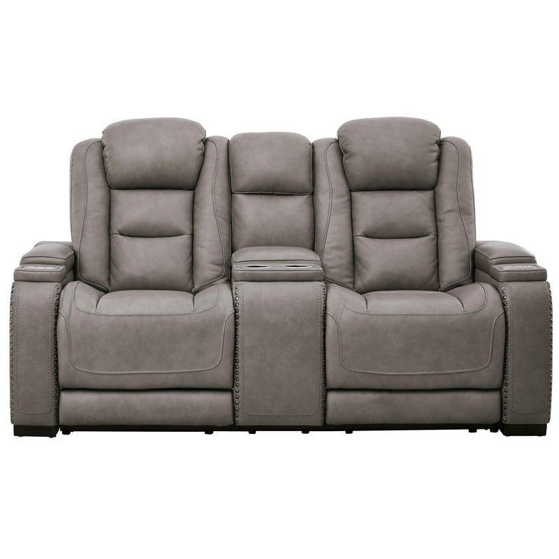 Signature Design by Ashley The Man-Den U8530518 Power Reclining Loveseat with Console and Adjustable Headrest IMAGE 3
