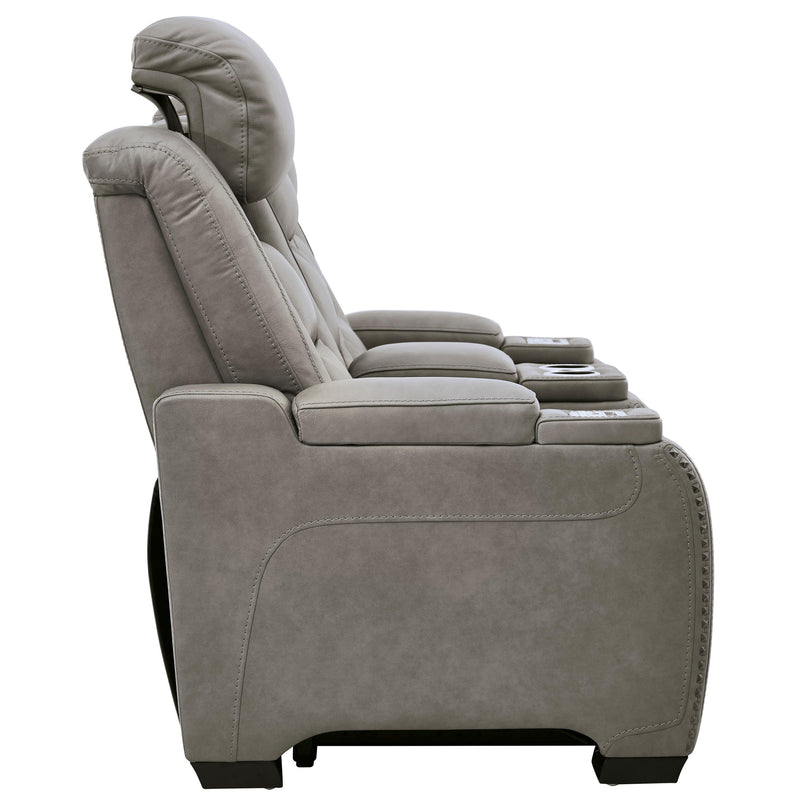 Signature Design by Ashley The Man-Den U8530518 Power Reclining Loveseat with Console and Adjustable Headrest IMAGE 4