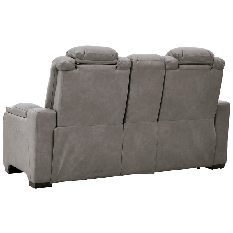 Signature Design by Ashley The Man-Den U8530518 Power Reclining Loveseat with Console and Adjustable Headrest IMAGE 5