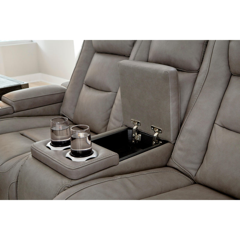 Signature Design by Ashley The Man-Den U8530518 Power Reclining Loveseat with Console and Adjustable Headrest IMAGE 8