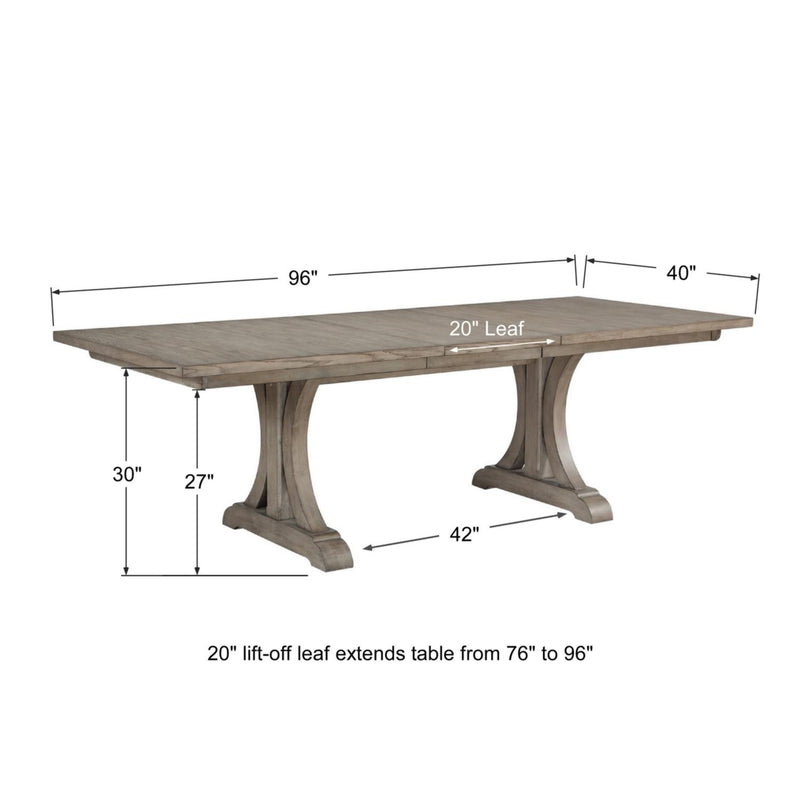 Winners Only Xena DX34096 96" Pedestal Table w/ 20" Leaf IMAGE 4