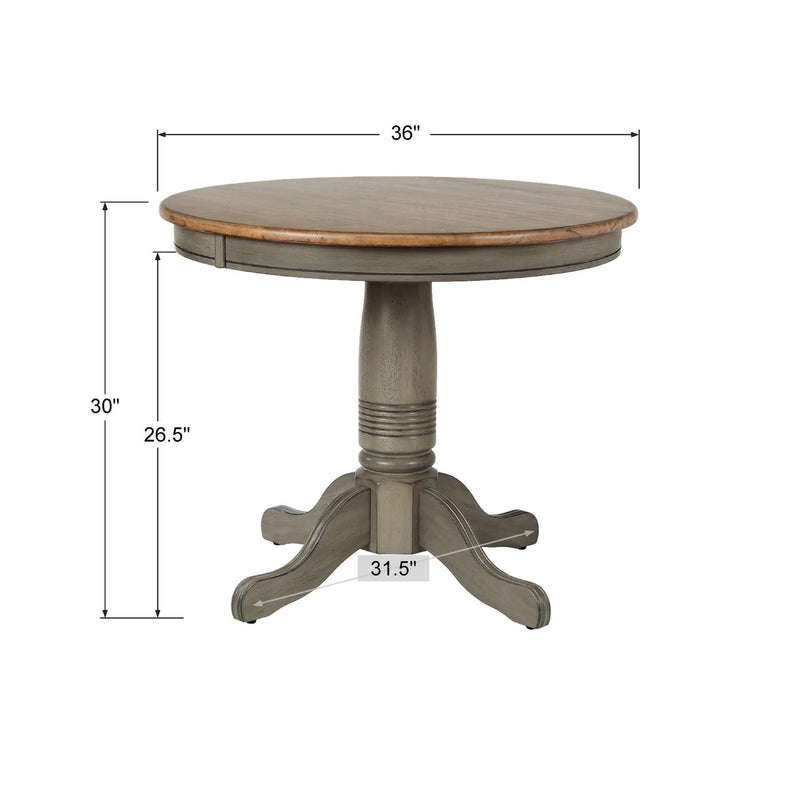 Winners Only Barnwell DB53636 36" Solid Wood Round Pedestal Table IMAGE 4