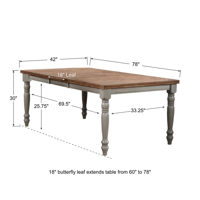Winners Only Barnwell DB54278 78" Leg Table with 18" Butterfly Leaf IMAGE 3