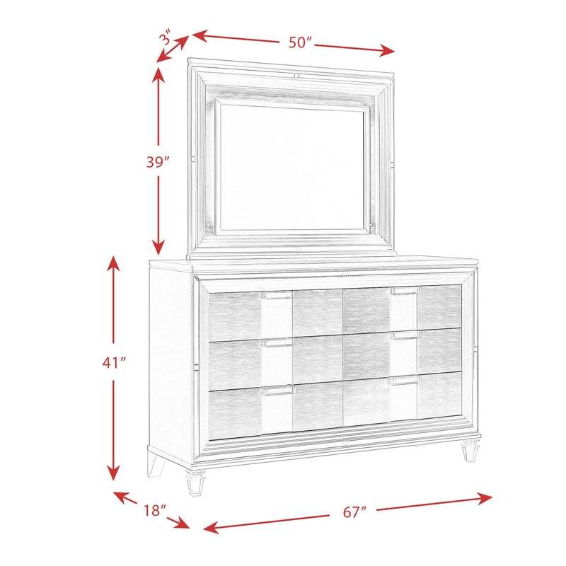 Elements International Twenty Nine 6-Drawer Dresser with Mirror TN600DRMR IMAGE 13