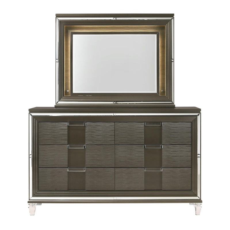Elements International Twenty Nine 6-Drawer Dresser with Mirror TN600DRMR IMAGE 2