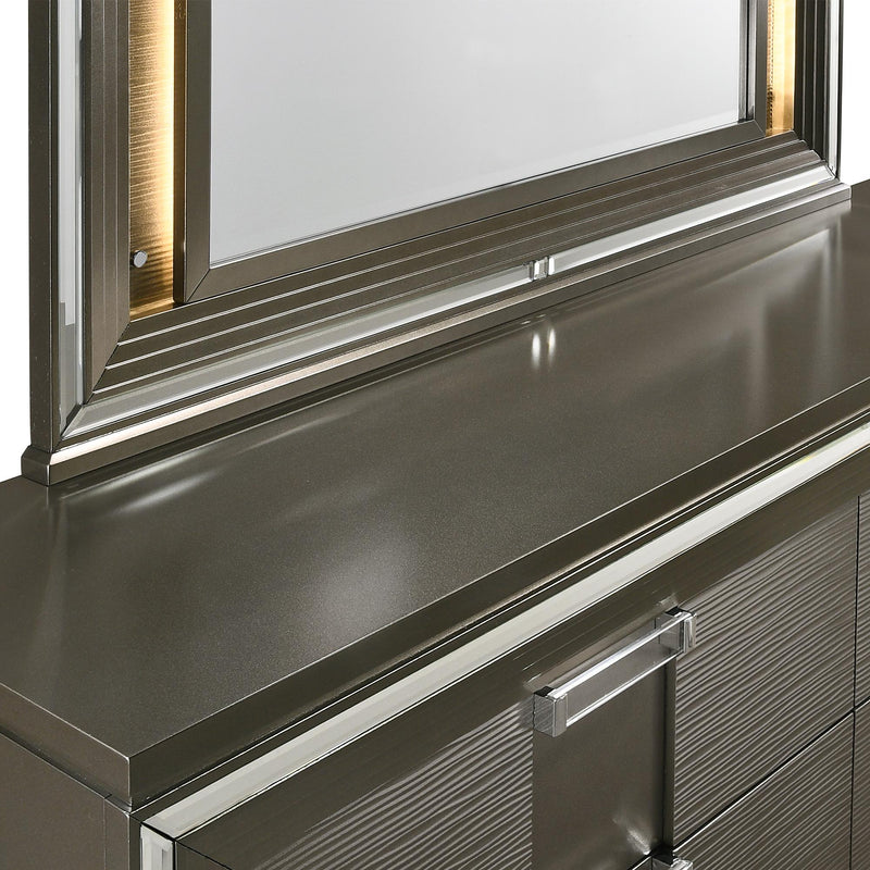 Elements International Twenty Nine 6-Drawer Dresser with Mirror TN600DRMR IMAGE 5