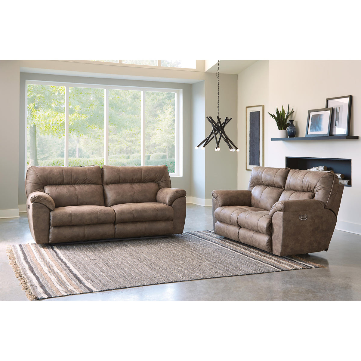 Catnapper Hollins 62651 Power Reclining Sofa - Coffee