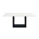 Elements International Valentino Dining Table with Marble Top and Pedestal Base CVL500DTB IMAGE 2