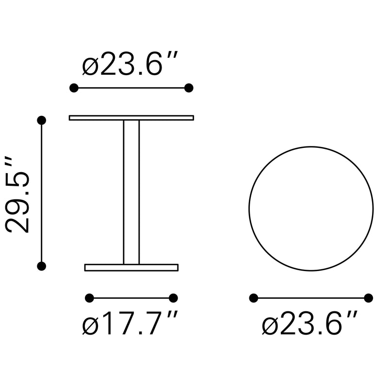 Zuo Round Alto Dining Table with Pedestal Base 101571 IMAGE 9