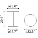  Zuo Alto 101569 Bistro Table - White & Black IMAGE 11