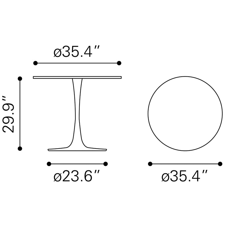 Zuo Opus 101568 Dining Table - White & Gold IMAGE 9