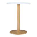  Zuo Alto 101570 Bistro Table - White & Gold IMAGE 2