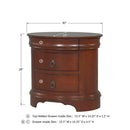 Winners Only Renaissance B1045ANN 30" 3-Drawer Oval Nightstand - Cherry IMAGE 3