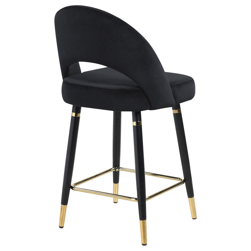 Coaster Furniture Lindsey 193569 Velvet Upholstered Counter Chair - Black (Set of 2) IMAGE 7