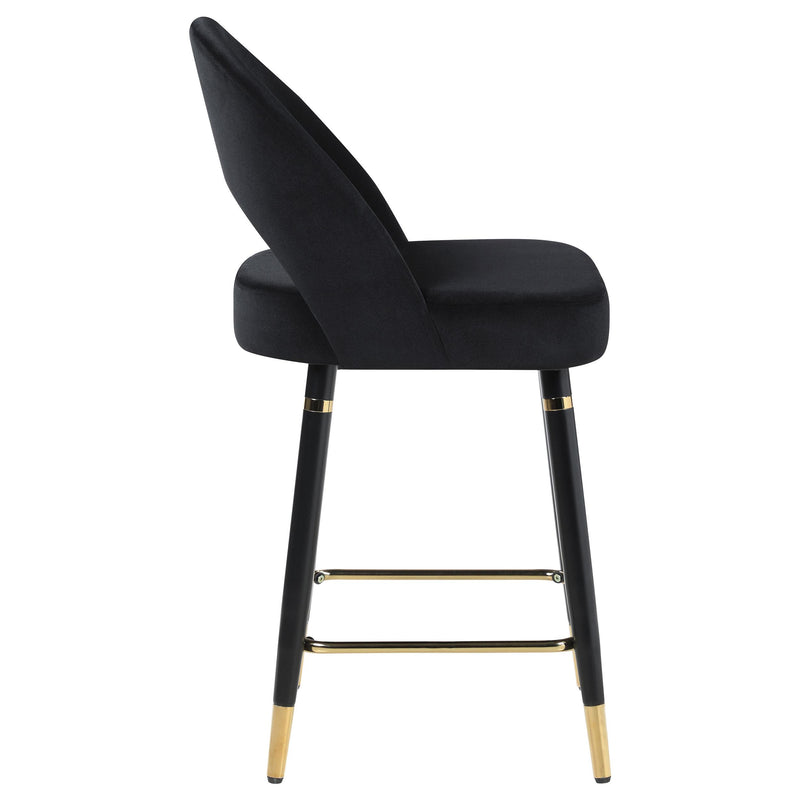 Coaster Furniture Lindsey 193569 Velvet Upholstered Counter Chair - Black (Set of 2) IMAGE 8
