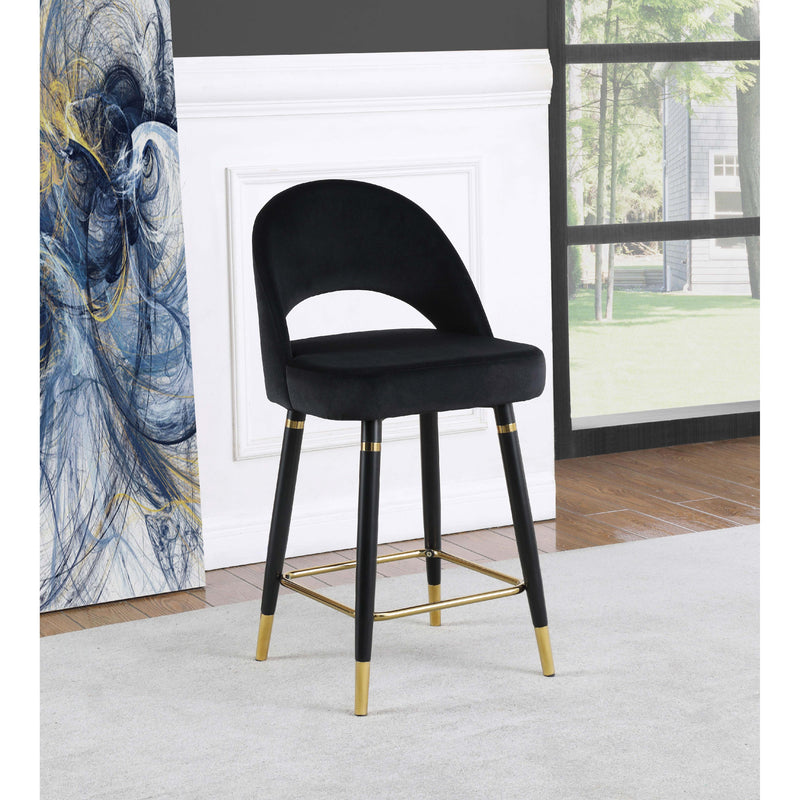 Coaster Furniture Lindsey 193569 Velvet Upholstered Counter Chair - Black (Set of 2) IMAGE 9