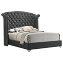  Coaster Furniture Melody 223381KW Upholstered California King Wingback Bed - Grey IMAGE 1