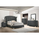  Coaster Furniture Melody 223381KW Upholstered California King Wingback Bed - Grey IMAGE 2