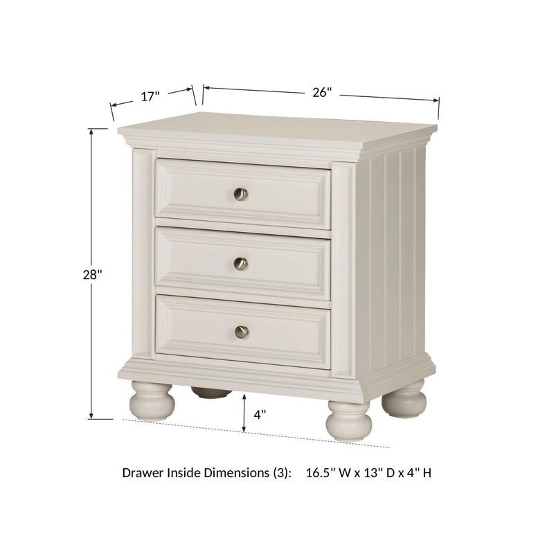 Winners Only Cape Cod BP1005N 26" Nightstand - Eggshell White IMAGE 4