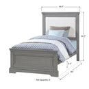 Winners Only Tamarack BTG1002T Upholstered Panel Twin Bed - Grey IMAGE 3