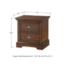 Winners Only Tamarack BTH1005Y 25" 2-Drawer Nightstand - Hazelnut IMAGE 4