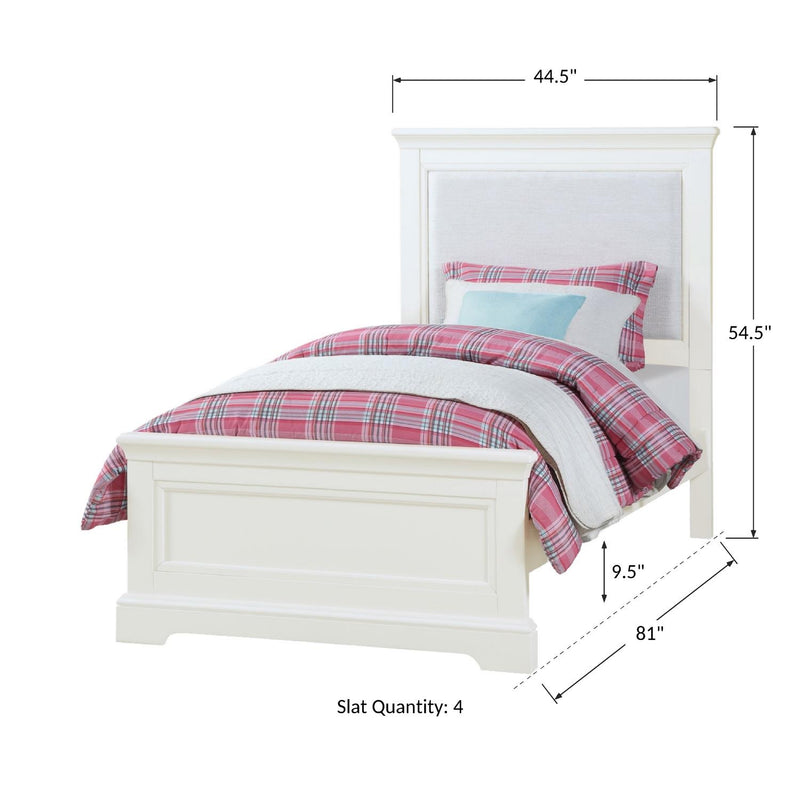 Winners Only Tamarack BTP1002T Upholstered Panel Twin Bed - White IMAGE 2