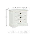 Winners Only Tamarack BTP1005 28" 3-Drawer Nightstand - White IMAGE 3